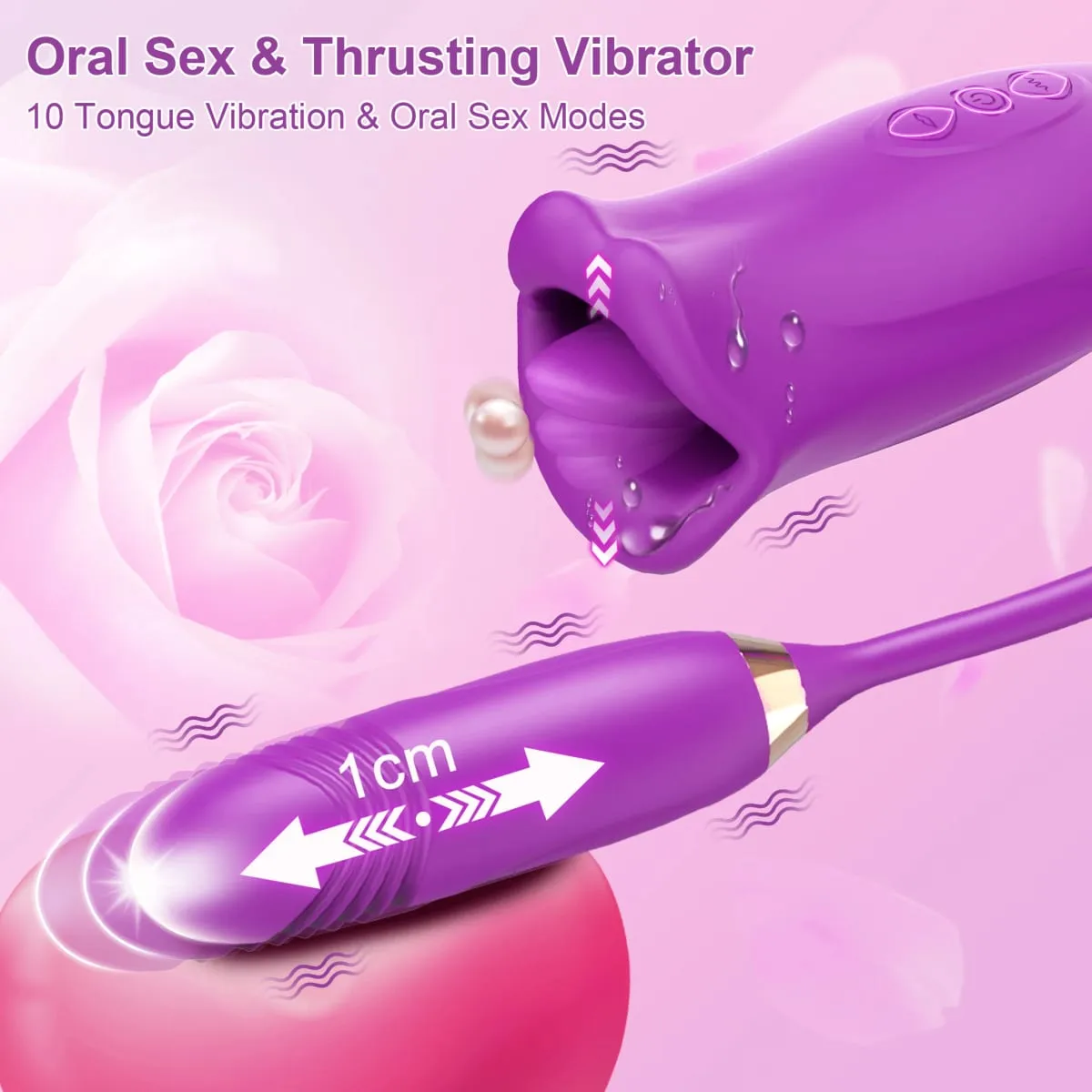 Sucking Vibrator for Women Biting Oral Mouth Thrusting Telescopic Dildo Tongue G-spot Nipple Clit Stimulation Female Sex Toys