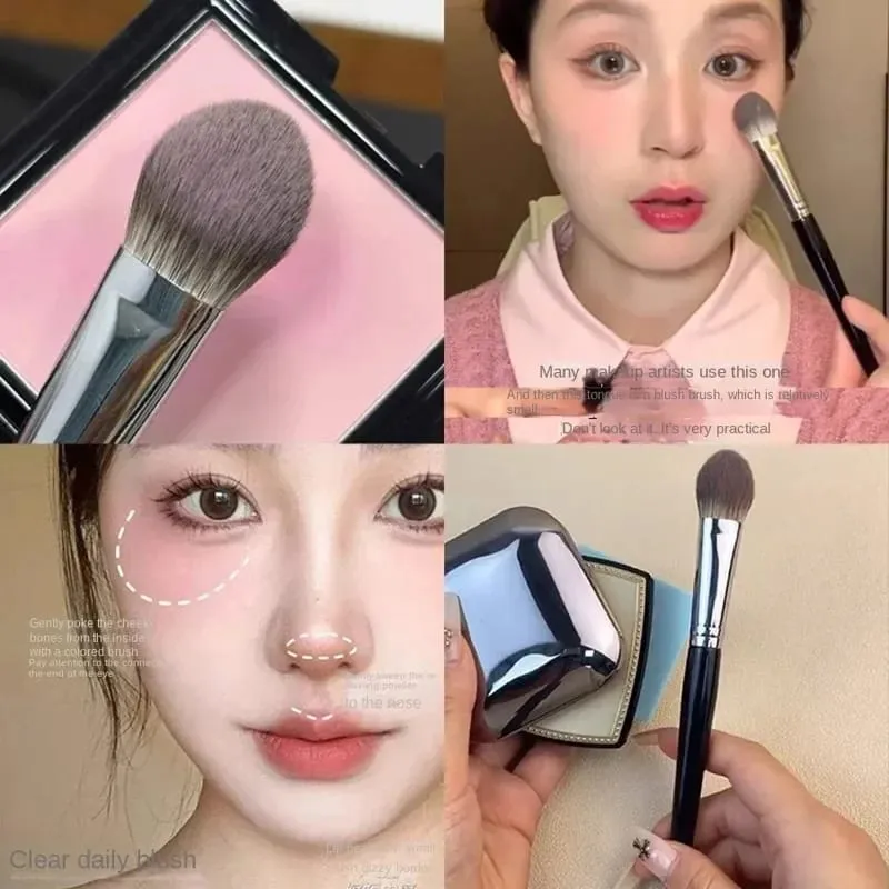 1/2 Buah Kuas Perona Pipi Hati Persik Bubuk Krim Perona Pipi Cair Kuas Rias Perona Pipi Datar Kecil Yang Tepat Alat Rias Kuas Perona Pipi — image 2