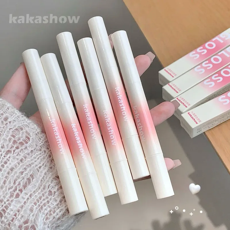 Kakashow Mirror Hydrating Lipstick (Iron Brush Tip) Gel Lip Gloss Hydrating Lip Gloss in 6 Natural Nude Shades Cosmetics