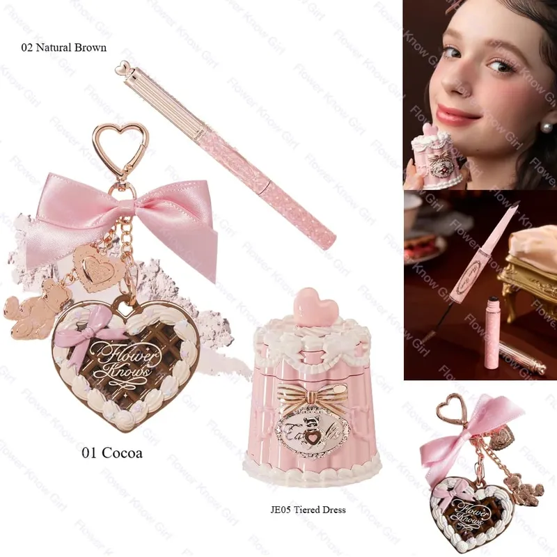 Flower Knows Sweetie Bear Lipstick Mini Setting Powder Σετ φρυδιών μακράς διαρκείας αδιάβροχο, αδιάβροχο