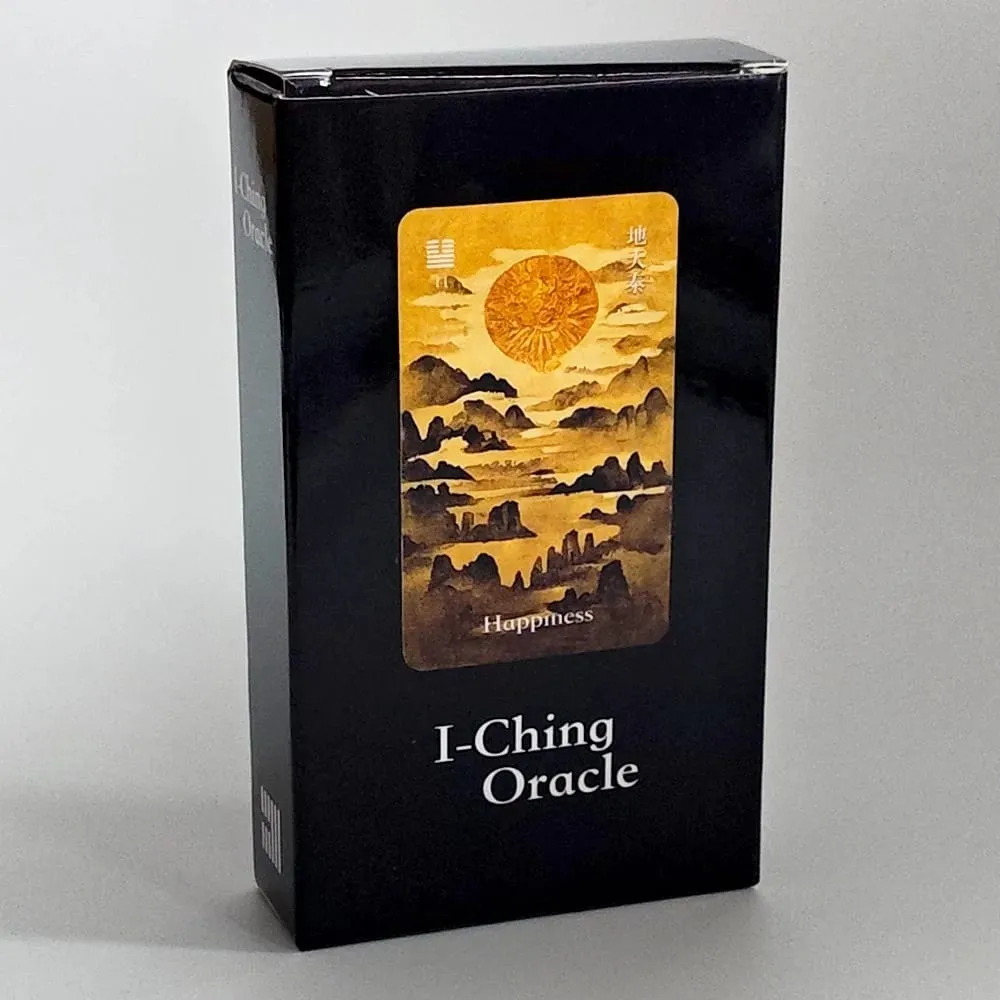64 Cards I-Ching Oracle Deck Traditional Ink Art Style Chinese Divination Tool for Spiritual Guidation and Meditation 10,3*6cm