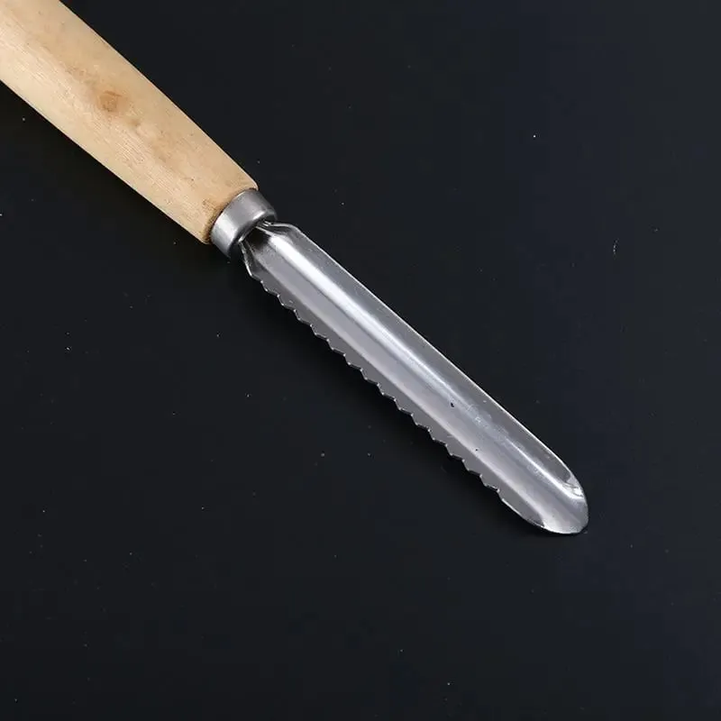 Corer Tool Kitchen Stainless Steel Pear Pitter Anti-Slip Manual Kitchen Corer with Wood Handle for Fruit Slicing Cooking Salad