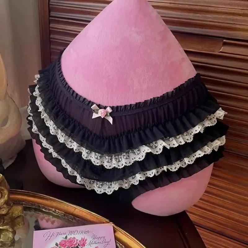 סט תחתוני חזייה בסגנון לוליטה מתוקה יפנית נשים סקסית פרחונית תחרה סלסולים תחתוני קוואי תחתוני תחתוני תחתוני מקורבים
