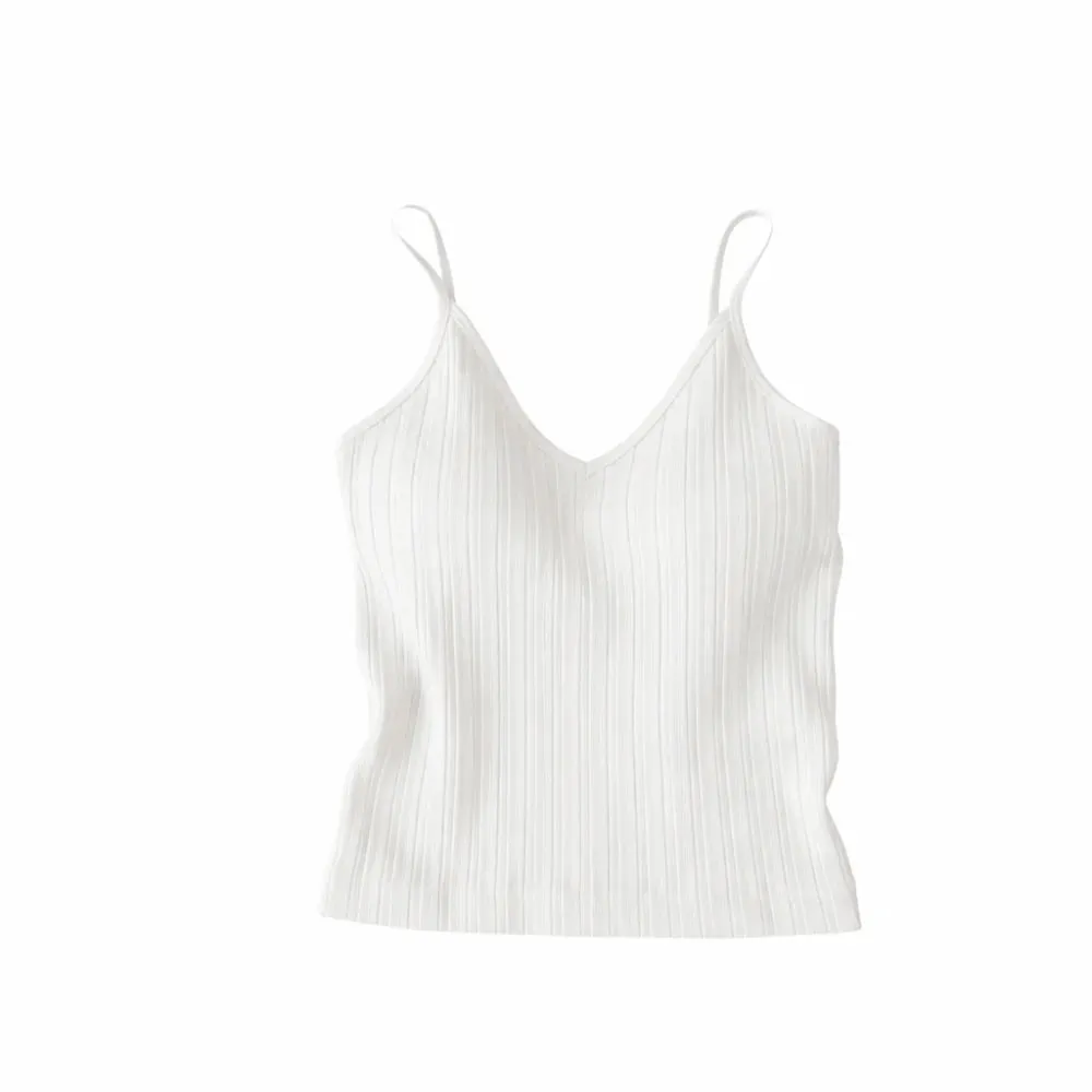 Új V-nyakú Camisole felső Ujjatlan belső viselet Halter alsóing egyrészes kupa francia stílusú fehérnemű nyár