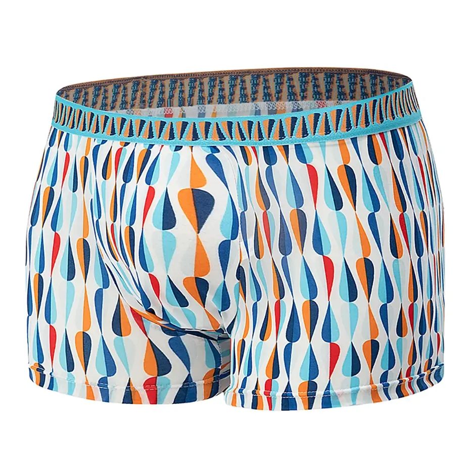 4/5 peça masculino colorido estampado moda casual boxer shorts solto e confortável roupa interior de grandes dimensões shorts de cintura elástica
