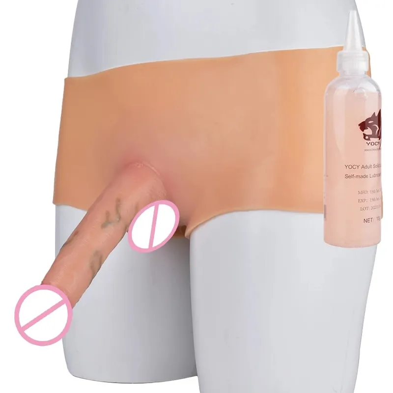 Silicone Strapon Lifelike Dildo Παντελόνι Φορητό συμπαγές μεγάλο πέος σεξ παιχνίδια για γυναίκες Λεσβίες Σεξ Ζευγάρι — image 16