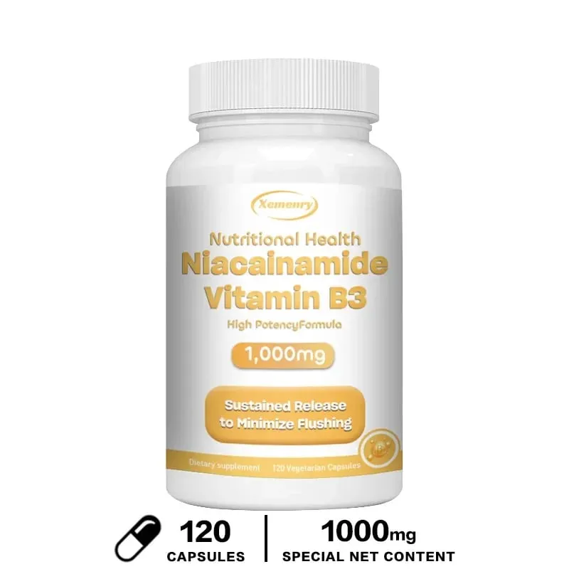 Niacinamide Vitamin B3 Capsules - Supports Skin Brain Function and Heart Health Boosts Energy and Improves The Immune System