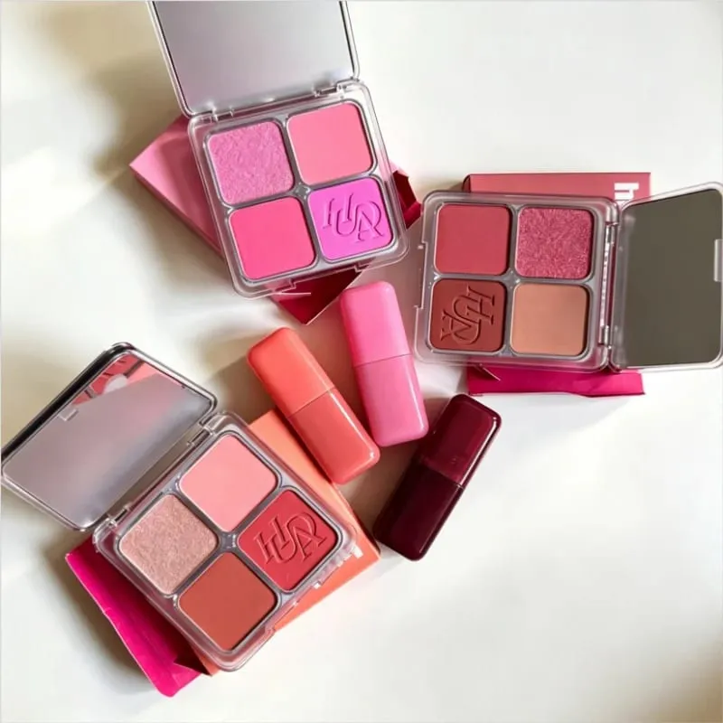 Fine Fitting 4-χρωμα Powder Blusher Light Natural Dumb Shiny Αδιάβροχο Ανθεκτικό στον Ιδρώτα Blush Lip Gloss Μακιγιάζ — image 5