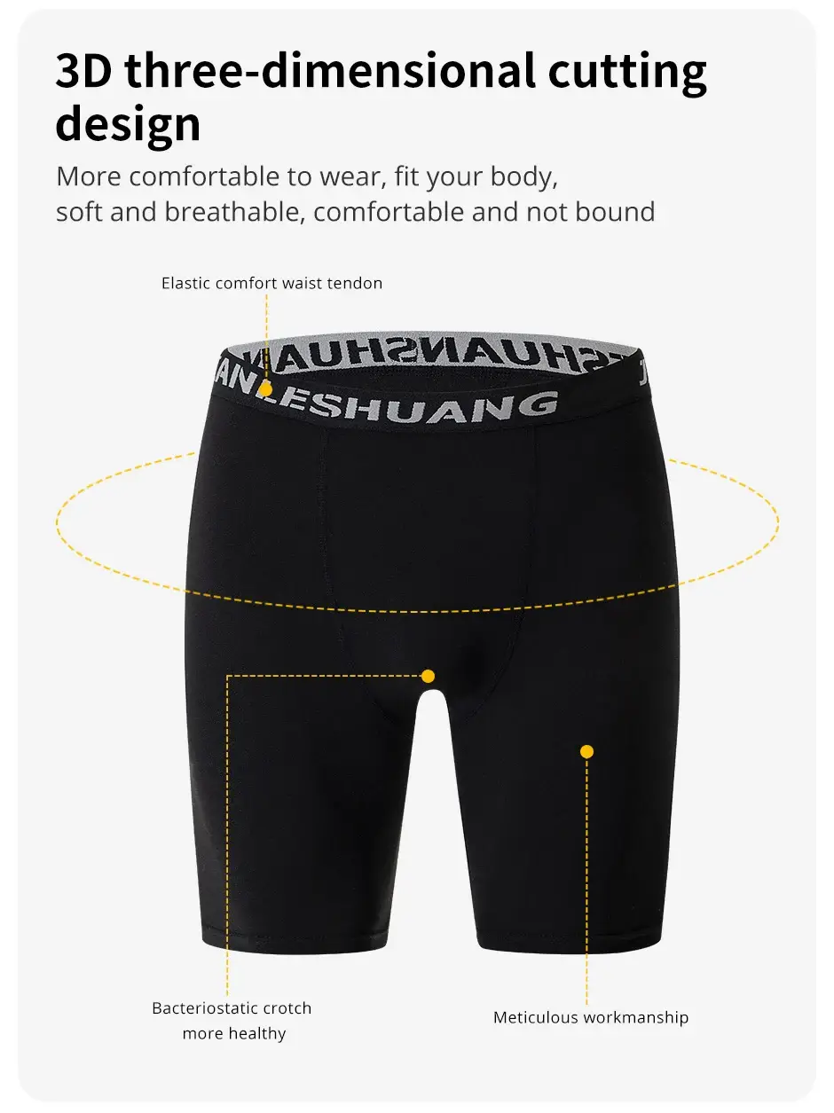 5/10 Piece Set Of Men's Solid Color Classic Long Underwear Quick Drying Youth Sports Comfortable Elastic Casual Boxer Shorts — image 8