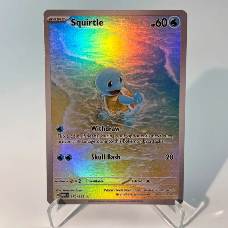 כרטיסי פוקימון 151 PKM PTCG3-D Bulbasaur Squirt Rainbow Gengar לשעבר Holographic Ex GX Rare Collection מתנות צעצועי קרב לתחביבים