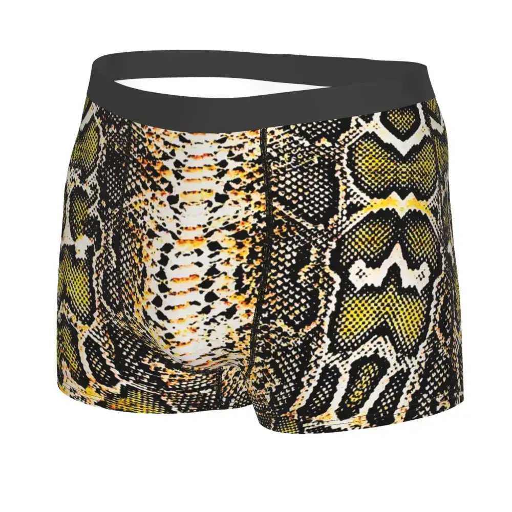 Tùy Chỉnh Da Rắn In Quần Lót Nam Co Giãn Da Rắn Họa Tiết Động Vật Quần Sịp Boxer Quần Short Quần Lót Quần Lót Mềm Mại Cho Homme