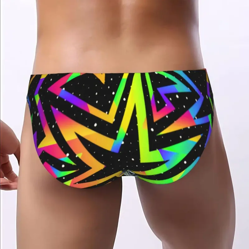Men's Sexy Briefs Breathable Bikini Star Rainbow Geometric Pattern Men Underpants Low Cut Man Underwear Panties — image 3