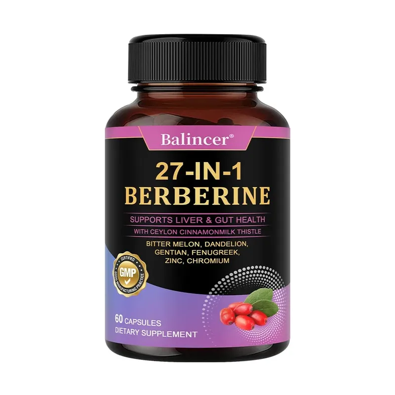 Kapsul Berberin 27-IN-1 - Mengandung Milk Thistle Kayu Manis Ceylon - Mendukung Kesehatan Jantung Sistem Kekebalan Kesehatan Hati & Usus
