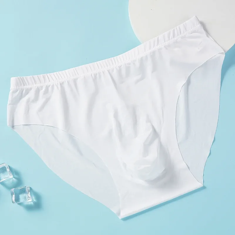 4pcs Panlalaking Ice Silk Briefs sa Tag-init Transparent na Seamless Sexy Mabilis na pagkatuyo Trendy Breathable Underwear Ultra-manipis na Panty — image 8