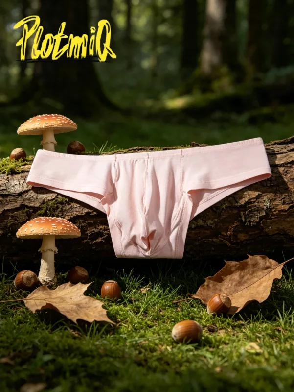 2PCS Low Rise Comfort Men Cotton Briefs Pink Soft Fabric Wide Waistband 3D Support Pouch Moisture Friendly Mens Underwear