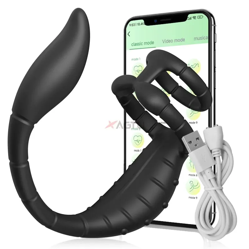 Penis Ring Cock Rings App Control Vibrator for Men Prostate Massager Dual Anal Vibrating Butt Plug Anal Sex Toy for Men — image 8