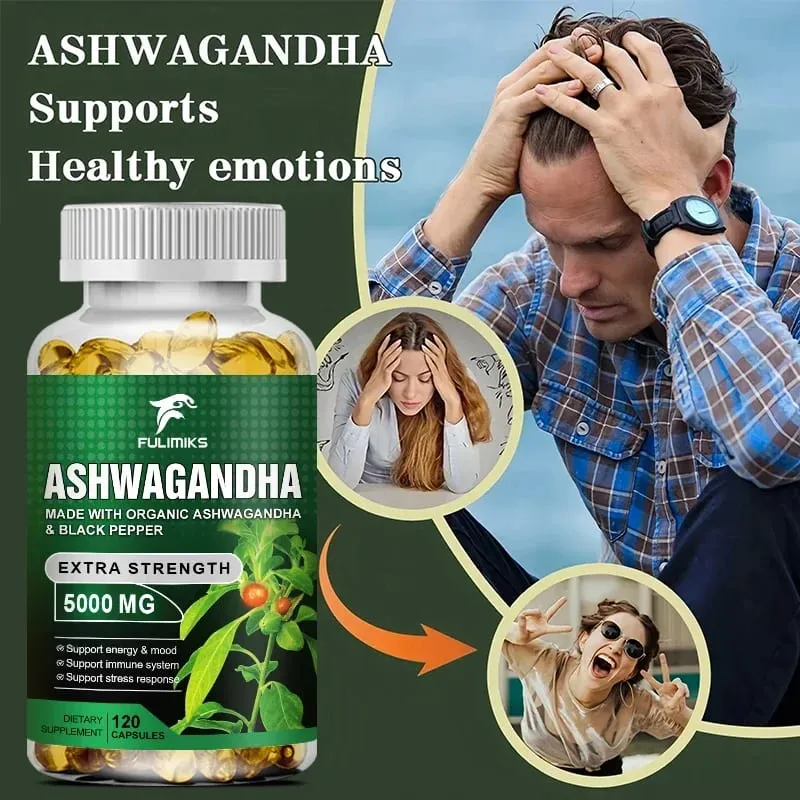 Vegetarian Organic Ashwagandha Extra Capsule Energy & Endurance Supplement Brain & Memory Relief Stress Deep Sleep — image 3