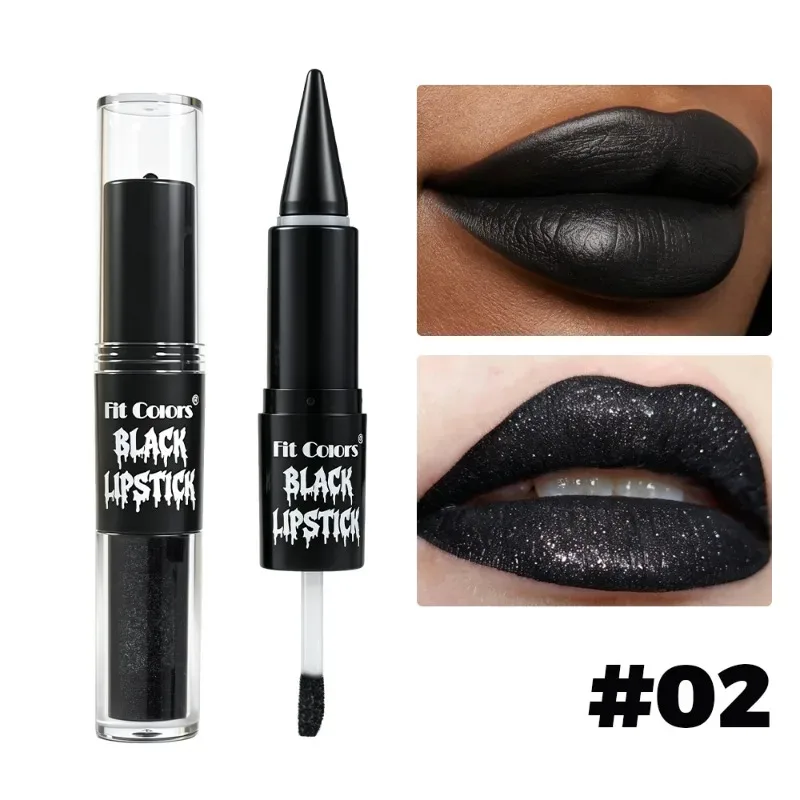 Halloween 2-in-1 Lip Gloss Matte Liner Liner Αδιάβροχο Υγρό Κραγιόν μακράς διαρκείας Ενυδατικό λαμπερό λαμπερό Lip Oil για πάρτι — image 8