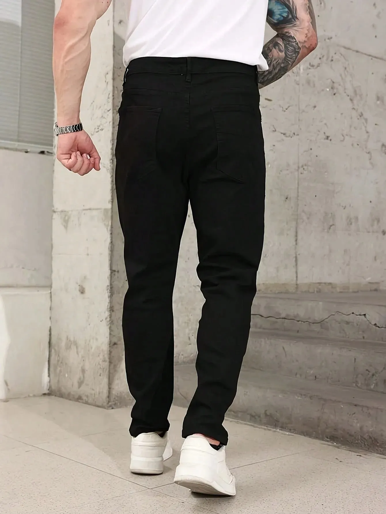Μαύρο Slim Jeans Pant Man Original Drip Y2k Unisex Everyday Denim Παντελόνι Δεν περιλαμβάνονται αξεσουάρ ή ζώνες