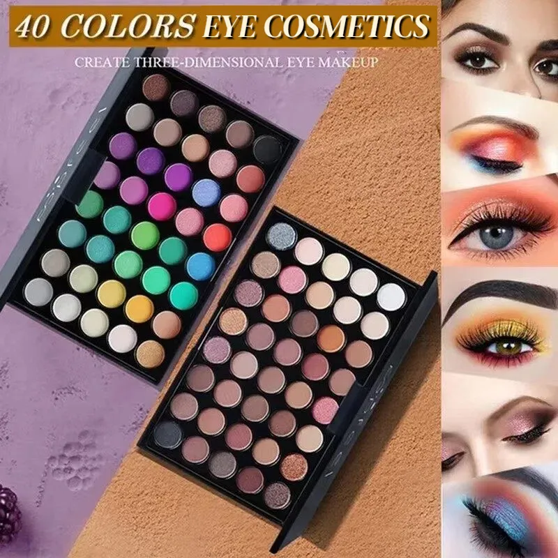 Glitter Matte Waterproof Palette Powder Cosmetics Kit Eyebrow Pencil Eyeliner Pen Mascara Makeup Brushs Eye Cosmetics — image 4
