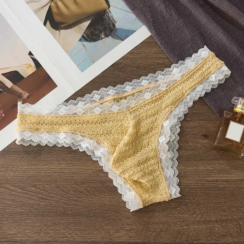 Men's Sexy Lace Briefs Underwear Bulge Pouch Very Hot Lingerie Low Waist Bikini Sexy Accessories Hot Underpant Unisex Panties