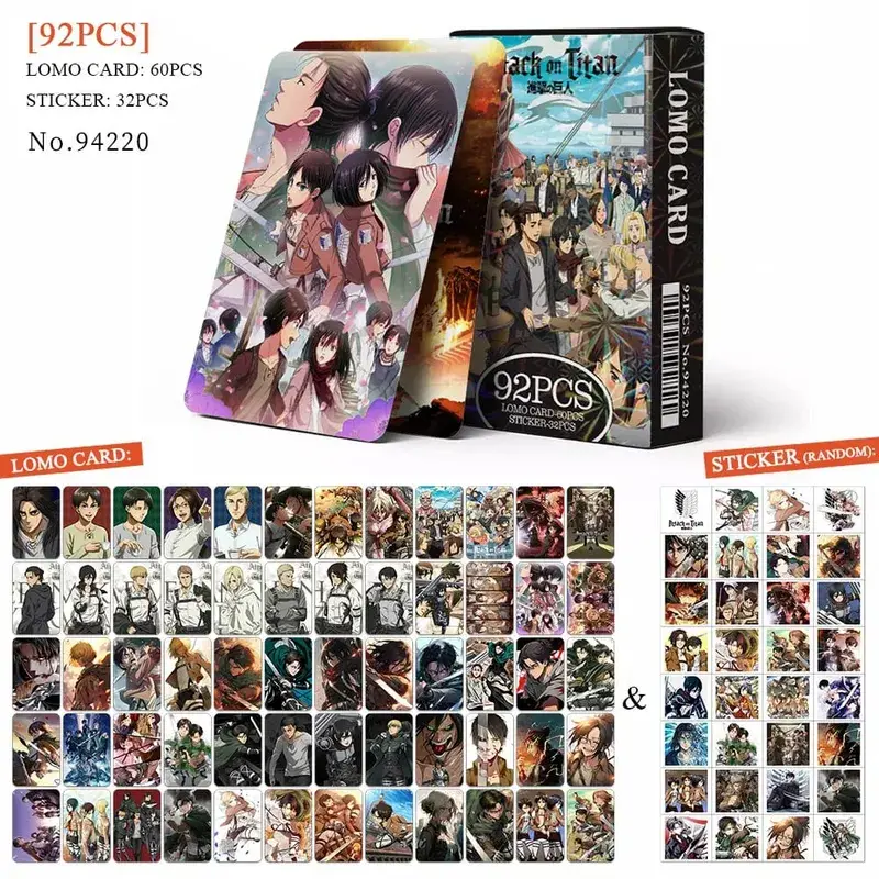 מתקפת אנימה על טיטאן Lomo Card גלויה צעצוע Haikyuu רוקח יומני הונקאאי כוכבי אוסף כרטיסים עם מדבקות מתנה — image 18