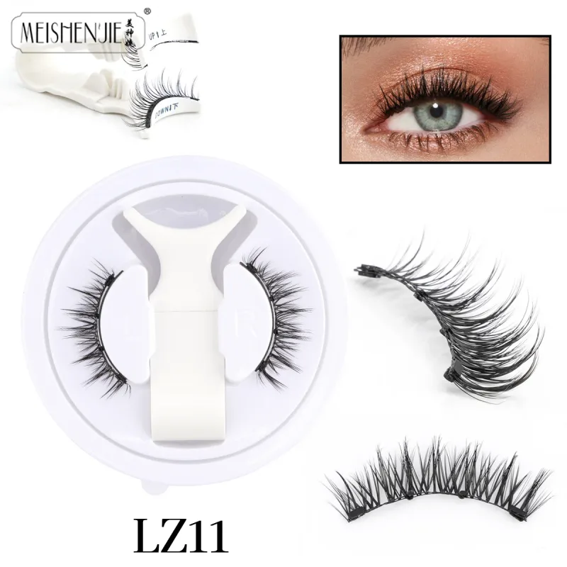 1/3 Pairs Magnetic Eye Lashes Χειροποίητες βλεφαρίδες Μαλακές επαναχρησιμοποιούμενες μαγνητικές βλεφαρίδες Natural look 3D Ψεύτικες βλεφαρίδες Σετ τσιμπιδάκια μακιγιάζ — image 8