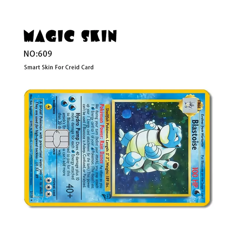 Anime Pokemon Pikachu Thẻ Tín Dụng Da 2.5D HD Dán Thẻ Decal Thẻ Mờ Phim Da Chip Nhỏ Chống Thấm Nước Miếng Dán Quà Tặng đồ Chơi