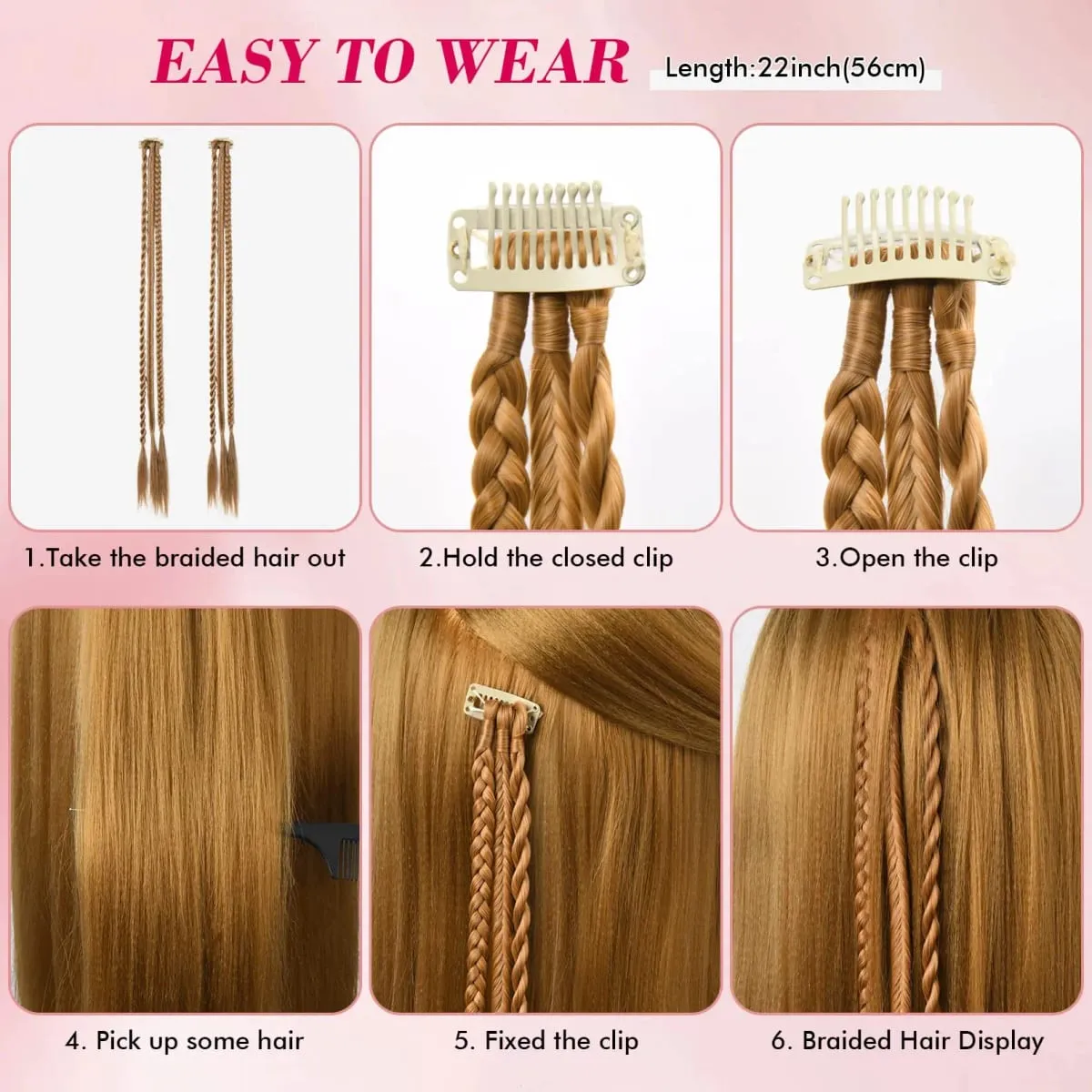 Πλεξούδες Hairpiece Clip στο μπροστινό πλάι Braid Bang Extensions για Γυναικείες Συνθετικά Πλεκτά Μαλλιά Αλογοουρά για καθημερινή χρήση