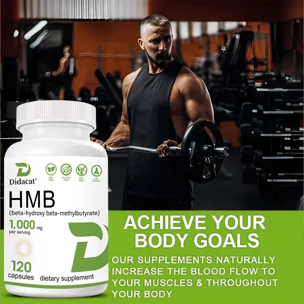 Συμπλήρωμα Super Strength HMB 1000mg ανά μερίδα με βιταμίνη D3 για βοήθεια στη μυϊκή ανάπτυξη της άπαχης μυϊκής μάζας και της προπόνησης ανάκτηση — image 4