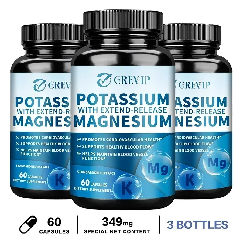 Potassium Magnesium - Improve Sleep Quality Reduces Fatigue and Headaches Benefits Bone and Heart Health Immune System