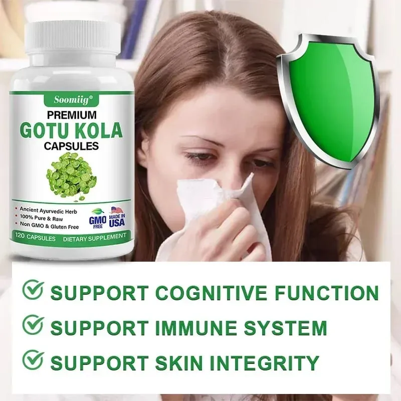 Premium Centella Asiatica Capsules - Brain Supplement - Brain & Nervous System Calm Mental Clarity Improve Skin