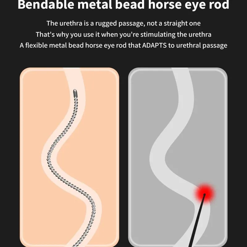 Fém Horse Eye Stick péniszdugó Húgycső gyöngy elektromos sokk Húgycső stimulátor Hangos maszturbáció Climax Szexjáték férfiaknak