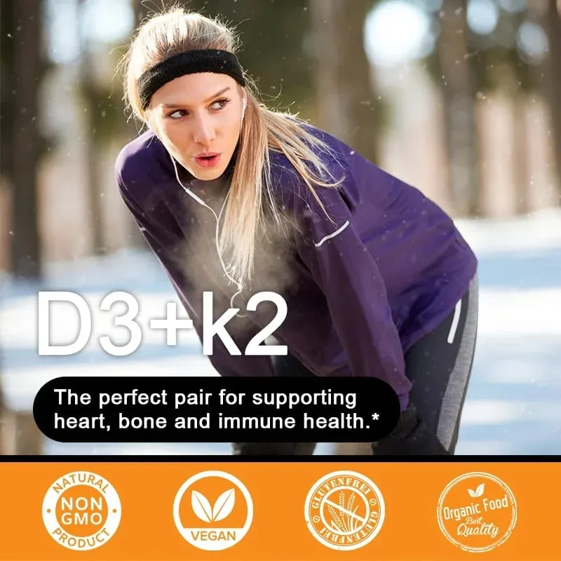 Vitamin K2 and D3 Supplement Premium Formula (30/60/120 Capsules)