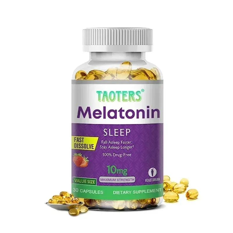 Melatonin capsules 10MG - promotes restful sleep and reduces stress uninterrupted sleep antioxidant effect