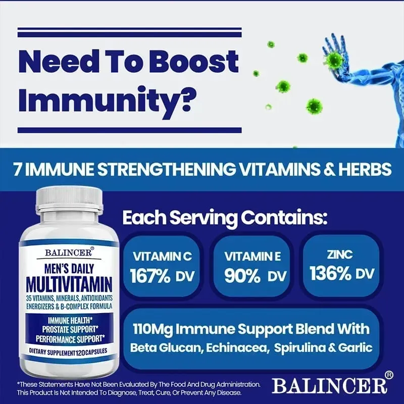 Multivitamin Supplement for Men – Provides Cognitive Brain Health Energy and Stamina and Muscle Mass