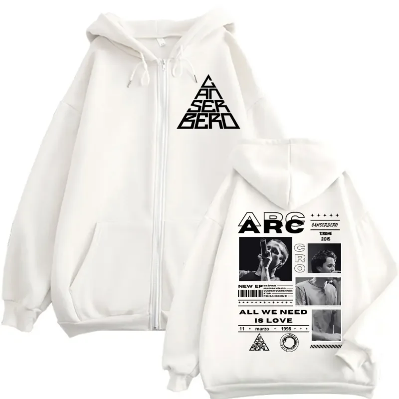 Canserbero Alles wat we nodig hebben is liefde Muerte Vida Merch Rits Hoodie Herenmode Hip Hop Zip Up Sweatshirts Casual Fleece Truien — image 2