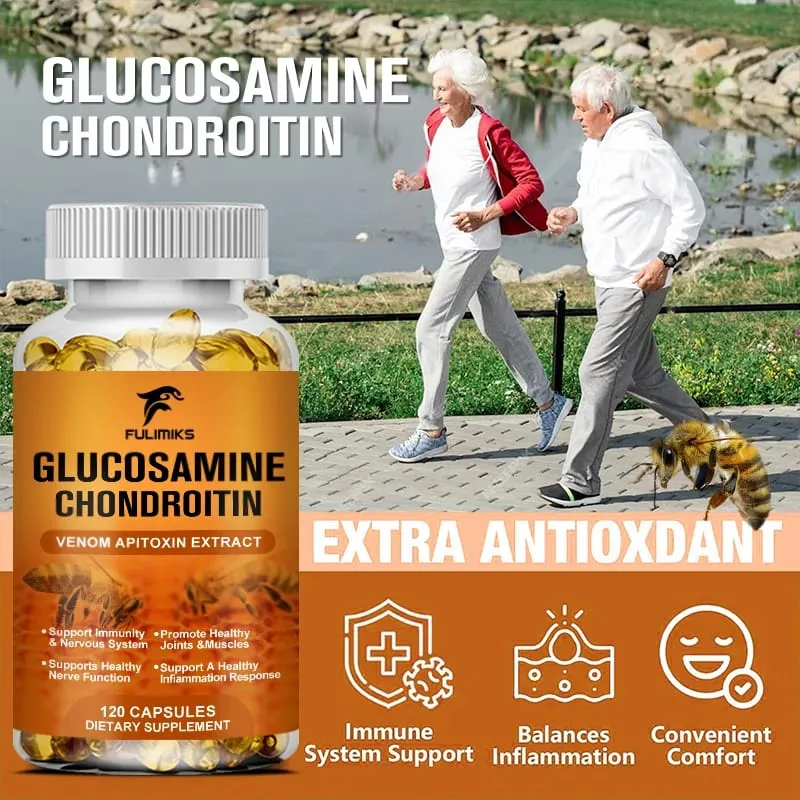 Premium Glucosamine Chondroitin Supplement with Bee Venom MSM & Hyaluronic Acid Supports Joint Flexibility & Cartilage Health