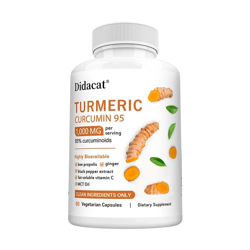 Kurkuma kurkumin-kiegészítő 1 000 mg – 95% kurkuminoid fekete borssal és gyömbérrel támogatja az ízületek egészségét és antioxidáns hatását — image 8