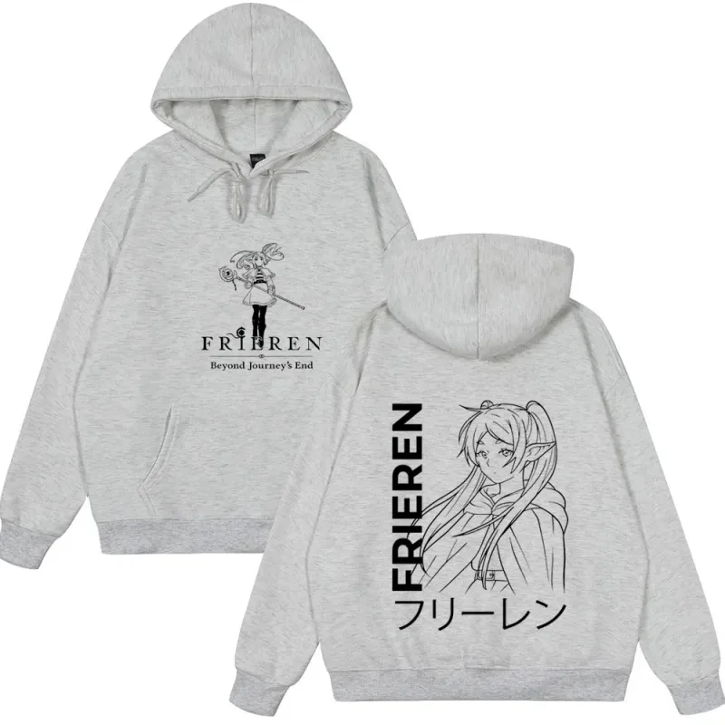 Anime Frieren: au-delà de la fin du voyage sweat à capuche pour hommes femmes vêtements mode Harajuku hauts Style de Couple porte des vêtements polaires d'hiver