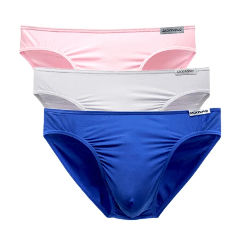 3PCS/Lot Men's Underwear Modal High Quality Soft Briefs Breathable Comfortable Youth Underpants Male Sexy U Bulge Pouch Panties