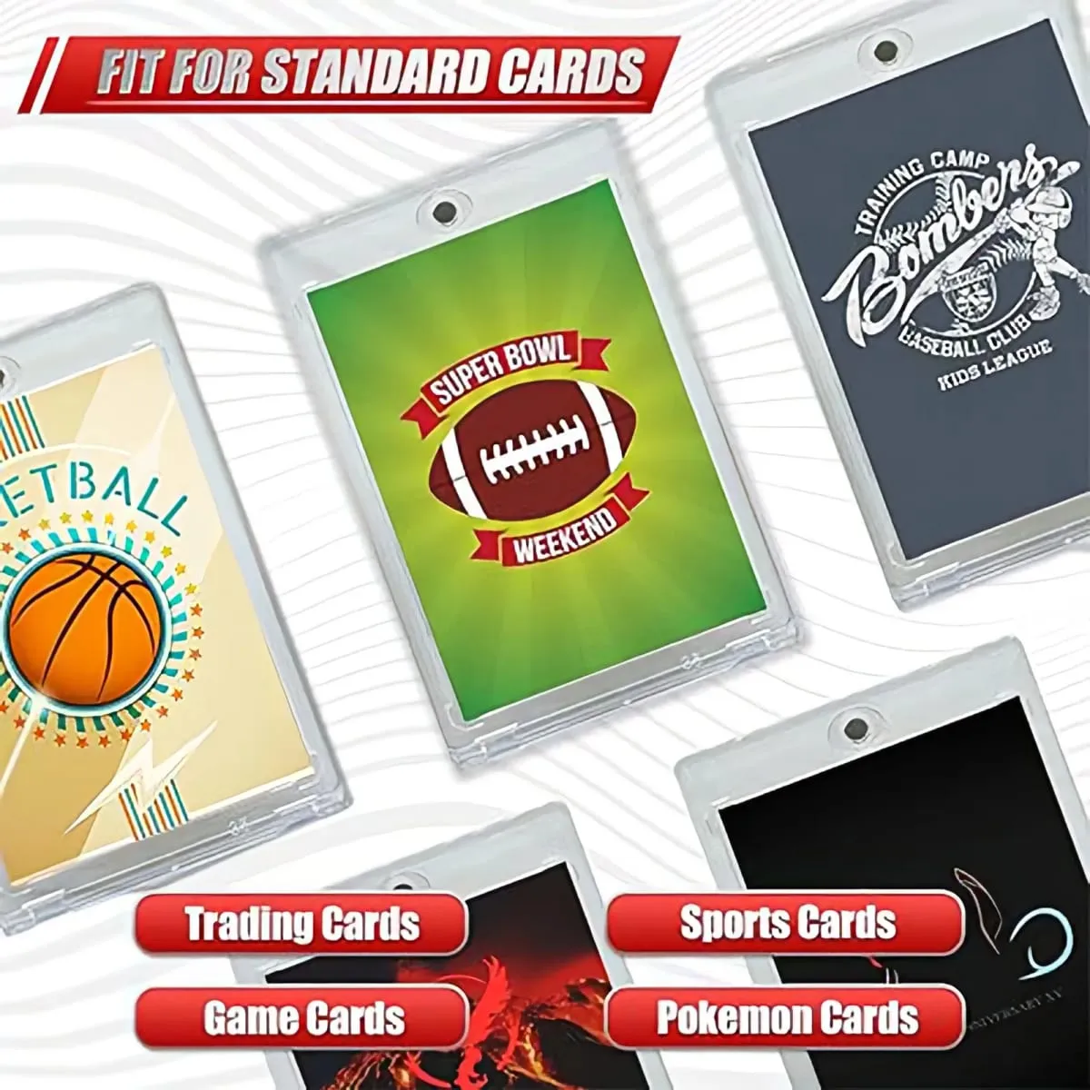 35PT מחזיק כרטיס מגנטי סט תצוגה מתאים למשחק YuGiOh Pokmon משחק ספורט כרטיסי מסחר שרוולים צעצוע מגן אקרילי קשיח — image 6