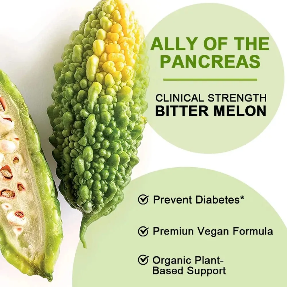 Organic Bitter Melon Extract Capsules - Supports Weight Management and Blood Sugar Balance Detoxification Skin Beauty