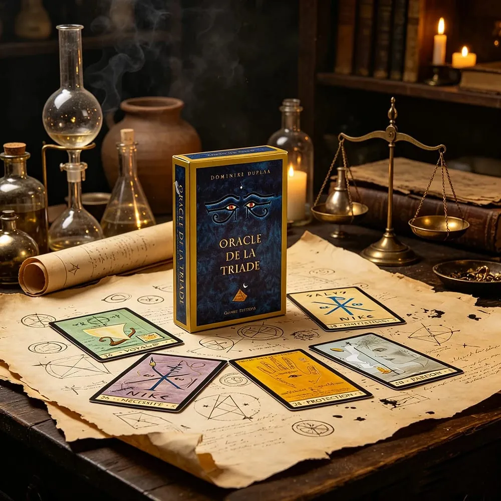 Oracle De La Triade Oracle kártyák francia változatú kártyák játék Spirituális jóslás Oracle kártyák útmutatóval kezdőknek