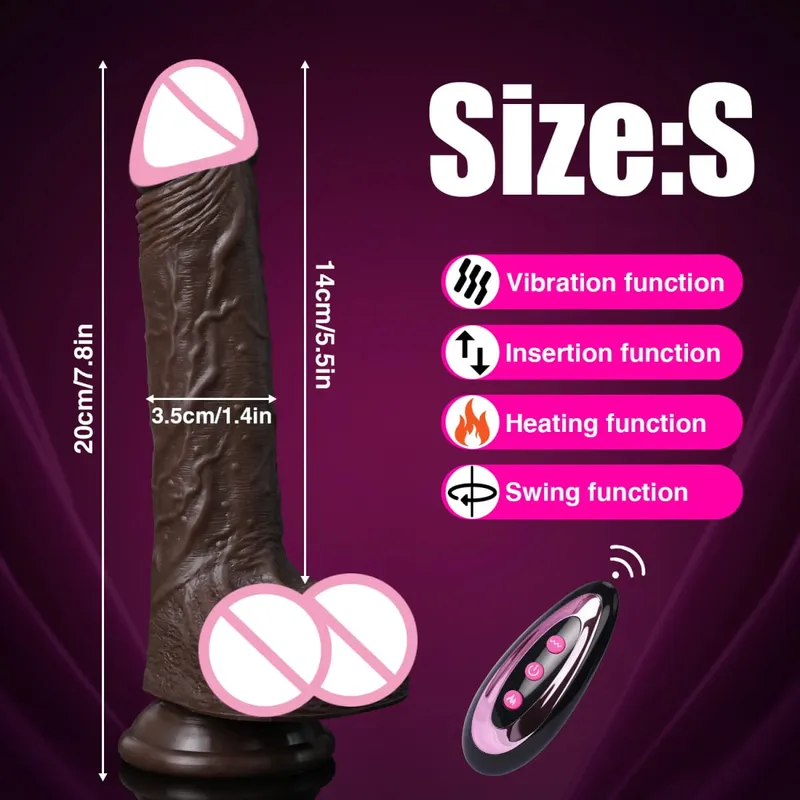 Realistic Dildo Telescopic Vibrator Silicone Penis Masturbation for Women Thrusting Dick Adult Heating Remote Control Sex Toys
