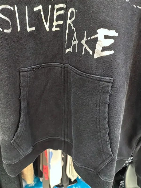 Nouveau surdimensionné PALY sweat à capuche pour homme femme lavé noir endommagé meilleure qualité décontracté Vintage Cardigan Zip sweats — image 8