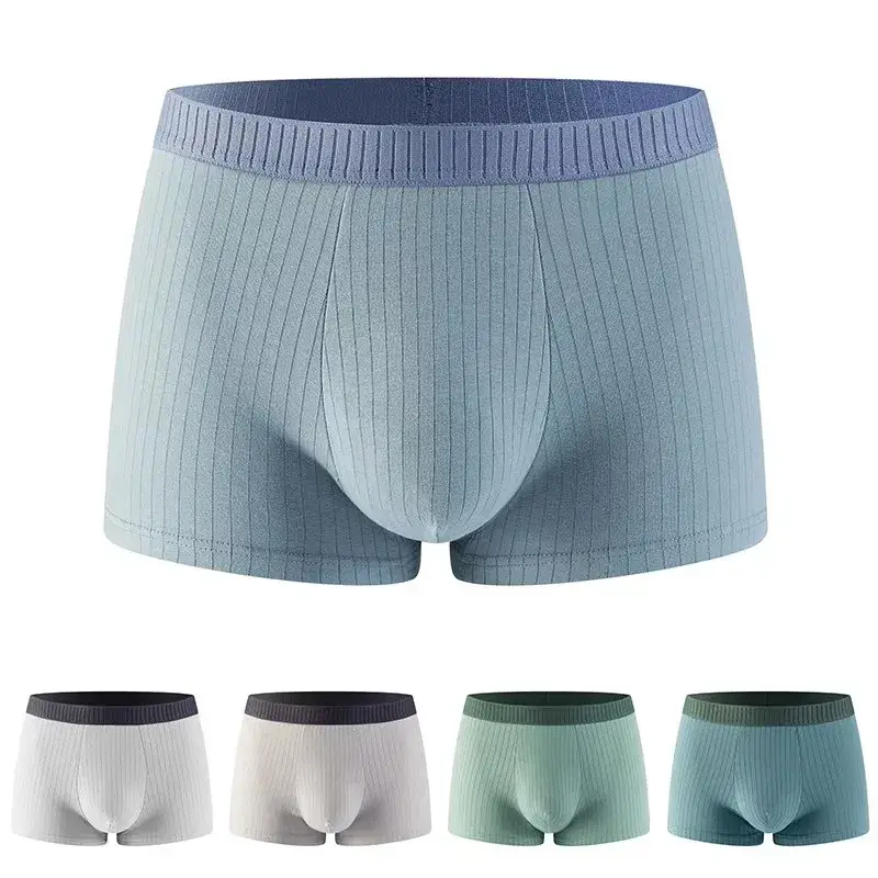 1/4 Stuks Herenondergoed Heren Puur Katoen Vierhoekshorts Alle Katoenen Antibacteriële Kruis Tiener Platte Hoekondergoed — image 2