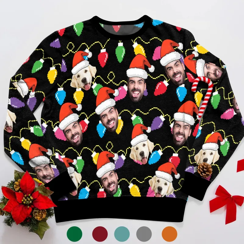 Personnalisez votre photo impression 3D pull de Noël laid bricolage visage famille pulls image drôle sweat-shirt personnalisé cadeau de Noël unisexe