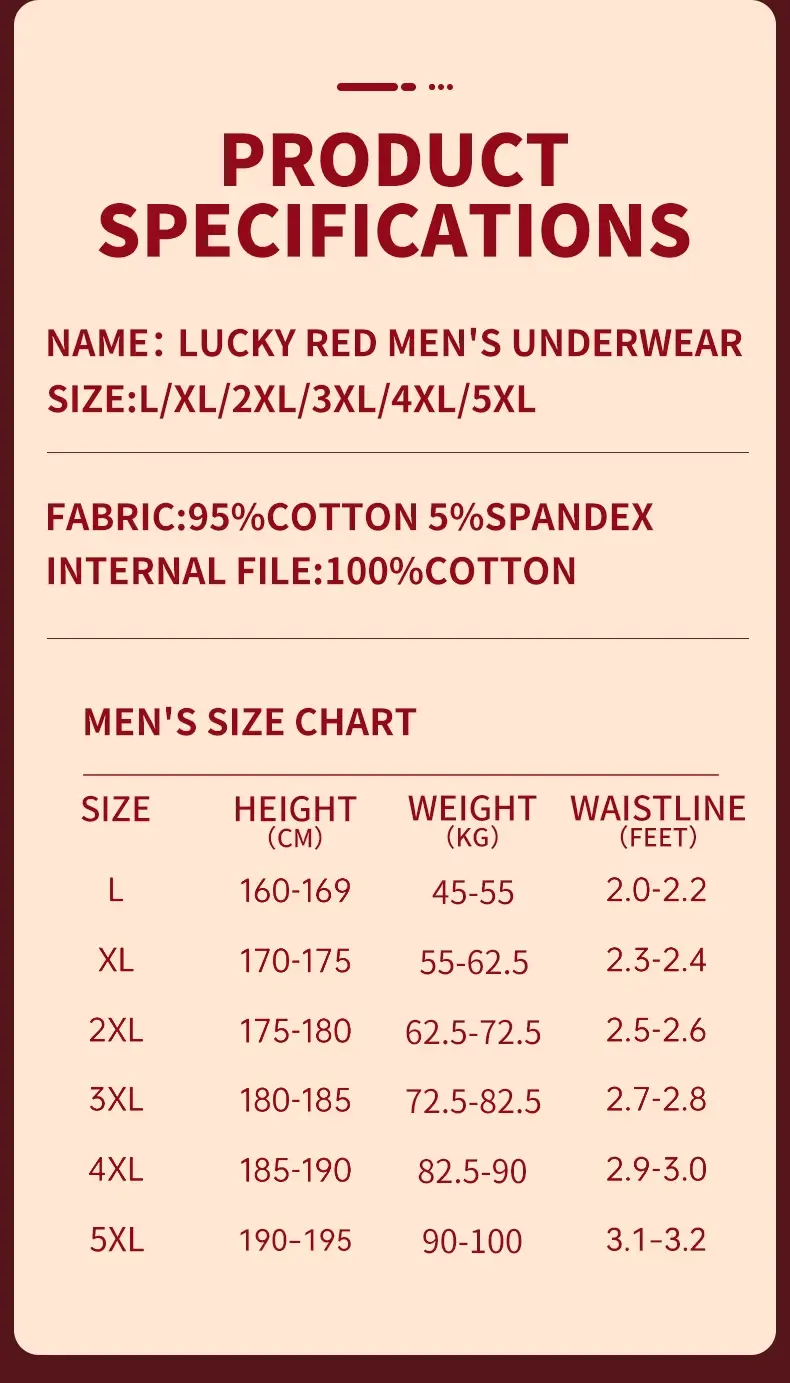 MiiOW 3Pcs Autumn Winter Cotton Men Underwear Lucky Red Men's Panties 7A Antibacterial Men Underpants Breathable Man Boxershorts — image 8