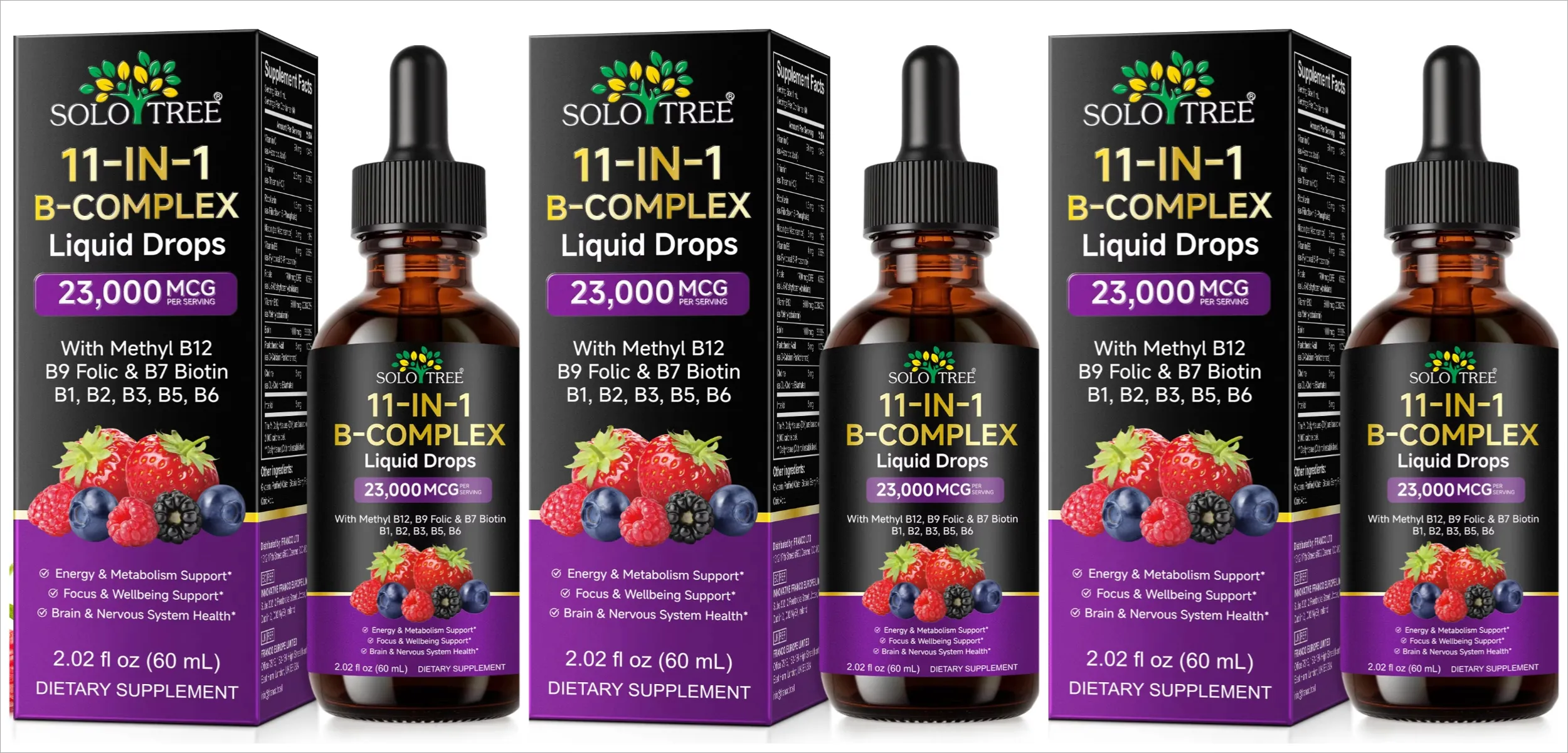 11 az 1-ben B-vitamin komplex cseppek 23000 mcg B-vitamin folyékony szájon át szedhető étrend-kiegészítő az energia napi wellness támogatáshoz 30 ml — image 5